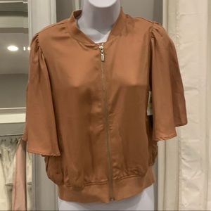 Evan Longoria zip front blouse/ jacket